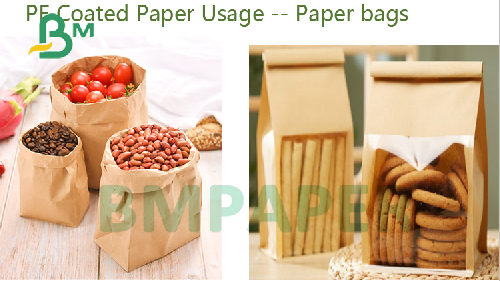 70gsm 80gsm 90gsm Oilproof Brown PE cubrió el papel Rolls al envasado de alimentos