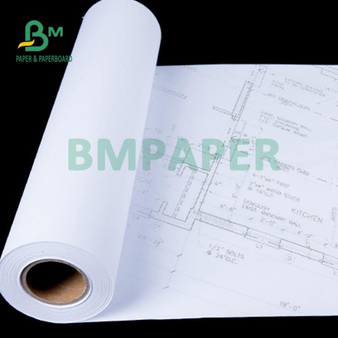 papel de trazador sin recubrimiento del chorro de tinta de 20lb cad para los planes de la ingeniería 24