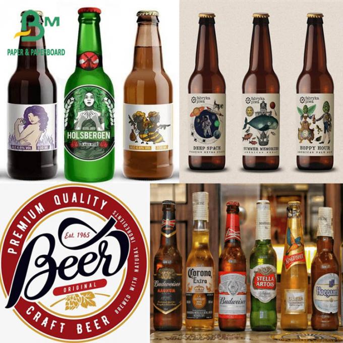 papel de etiqueta blanco de la cerveza de 65gsm 70gsm 75gsm para la impresión en offset los 49cm los 68cm los 75cm