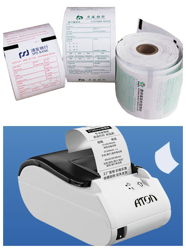  Rollo de papel termal superior de la caja registradora de la calidad 55gr 80x80m m 57x40m m para la posición del banco