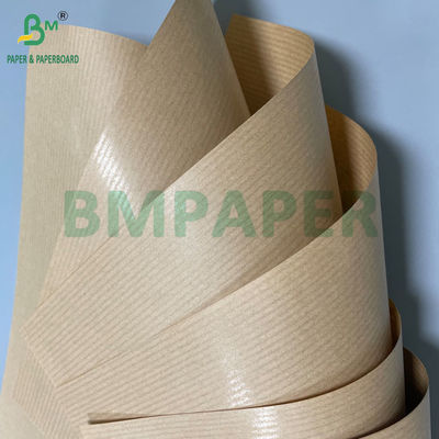 40GSM 50GSM 60GSM bobinas de papel kraft de color marrón con nervadura desnudo 750MM 1000MM