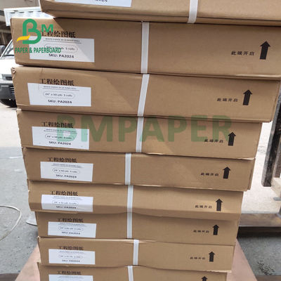 rollo de alta temperatura del papel de trazador de 80gsm cad para el dibujo de ingeniería 508m m