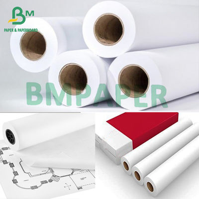 24&quot; X 150' color blanco brillante sin recubrimiento del papel de trazador de 20lb cad para la ingeniería