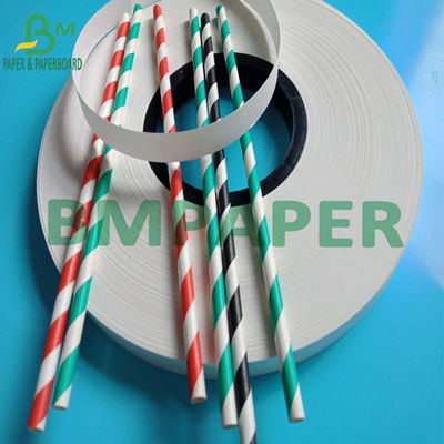La categoría alimenticia blanca impresa disponible documento 13m m Straw Paper Roll For Drinking