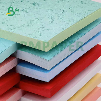 Verde Azul Rojo 230gm 260gm Cuero Texturizado Papel En Relieve Para Portadas de Libros 31x43 pulgadas