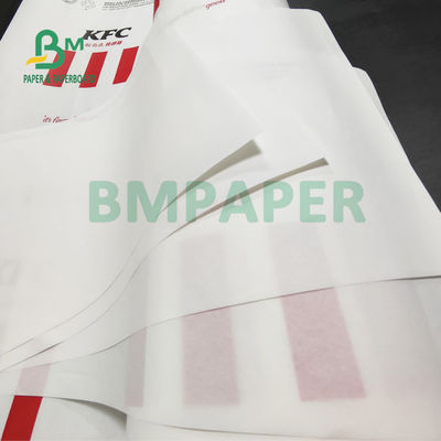 50 gramos de papel blanco blanqueado a prueba de grasa para el embalaje de alimentos de KFC