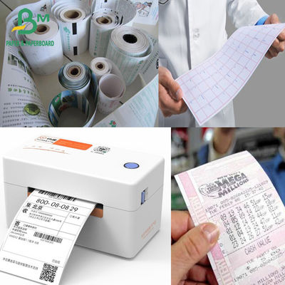 Papel térmico blanco 57*40mm 80*80mm 80*60mm Papel de caja Papel de cajero automático Papel postal