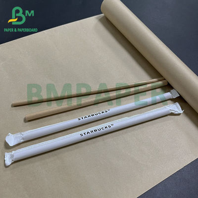 60 gm 120 gm Papel de paja Kraft blanco marrón resistente al agua de grado alimentario