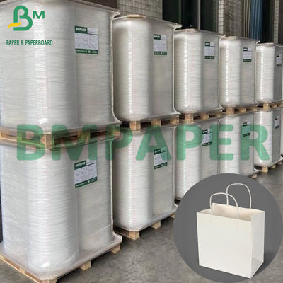 Papel Kraft blanqueado blanco de 70 gramos ancho de bobina de 1100 mm Papel artesanal para bolsas de compras