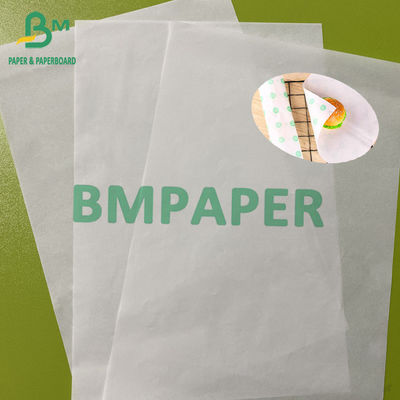 35gm 40gm Papel de protección contra el aceite Papel blanco a prueba de grasa en carretes Tamaño personalizado para envoltura de alimentos