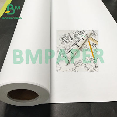 20LB 24&quot;×150&quot; CAD TINTO JET ROLLES Bond Blanco 80gsm Papel de trazado para el papel de ingeniería