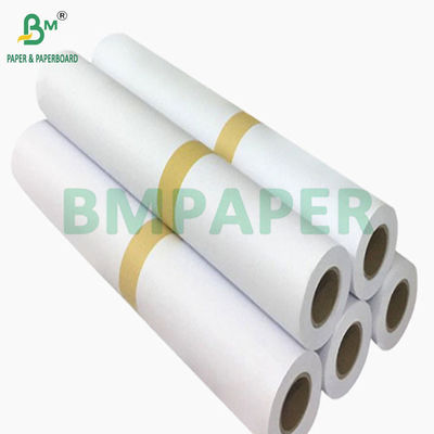 Rollo de papel blanco sin recubrimiento de formato ancho de 20LB para impresoras de inyección de tinta de 24&quot; x 150&quot;