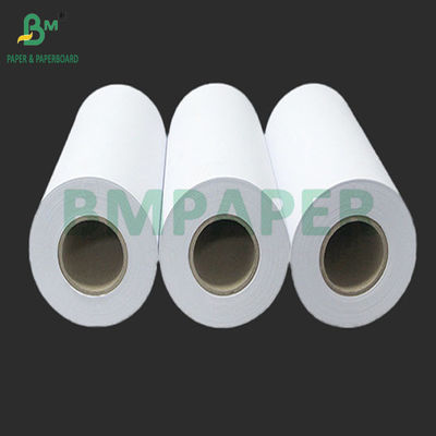 Rollo de papel blanco sin recubrimiento de formato ancho de 20LB para impresoras de inyección de tinta de 24&quot; x 150&quot;