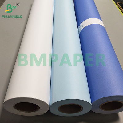 20LB 24&quot; de lado único azul violeta brillante CAD Plotter de ingeniería de bonos rollos de papel