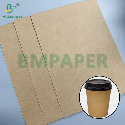 Cartón Kraft 320g + 20g PE Papel de taza de alimentos natural marrón 32" rodillos 3 "Corazón 32 1 Meter de diámetro exterior