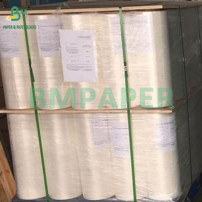Papel de vidrio brillante de un lado de 40 a 60 g para el reverso de la etiqueta Papel blanco amarillo azul