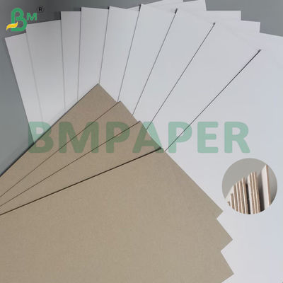 Papel de cartón duplex de 2 mm revestido de cartón blanco con hojas de fondo gris