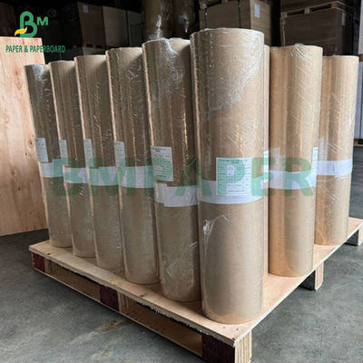 60 gramos 30 pulgadas de ancho 1 lado MG Papel Kraft con costillas marrón puro para el embalaje