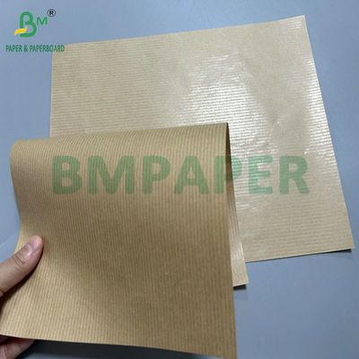 60 gm 70 gm 70 x 100 cm Marrón recubierto de un lado Papel Kraft con nervaduras para bolsas de envoltura de alimentos