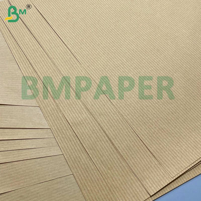 50gm 60gm 70gm Papel Kraft de color marrón rayado ligero resistente a las lágrimas Brillo de un lado Excelente para el embalaje de flores Embalaje de pan