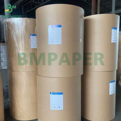 40GSM 50GSM 60GSM bobinas de papel kraft de color marrón con nervadura desnudo 750MM 1000MM
