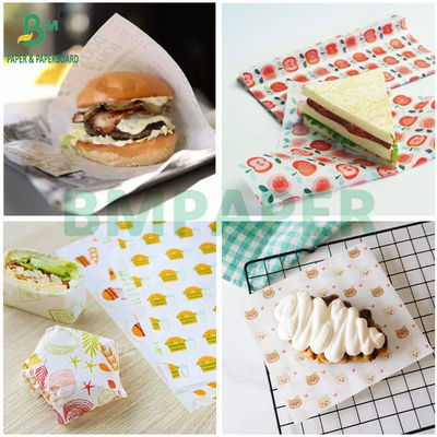 Biodegradable libre de BPA 30GSM 40GSM Papel ceroso para el embalaje de hamburguesas