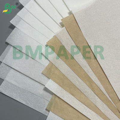 Papel antigrasa compostable natural marrón blanco de 45 g/m² para envolver y forrar, embalaje de perritos calientes