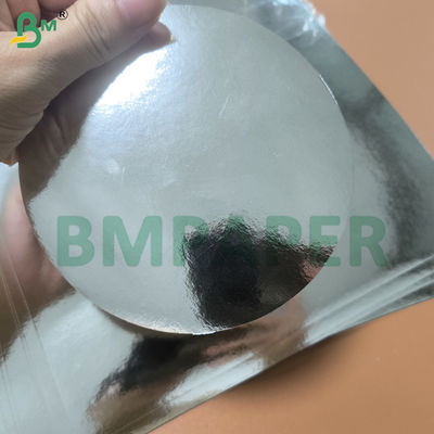 Papel cartulina espejo con lámina plateada, papel metálico de una cara