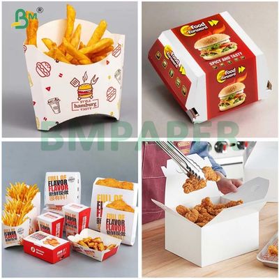 Kit 5 White Greaseproof Paperboard 240GSM for French Fries Take Away Boxes