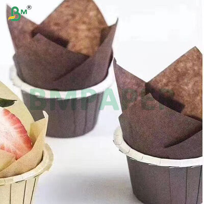 Alimentos desechables resistentes a la grasa Forro para pasteles de color café 35 g 40 g 45 g