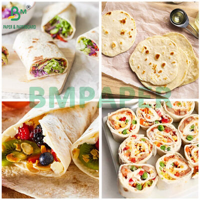 25 gr 28 gr 30 gr 34 gr Papel de embalaje de tortillas blancas a prueba de humedad de grado alimenticio