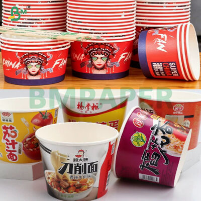 Papel virgen de pulpa de madera PE laminado Instantáneo de fideos Taza de taza Papel crudo anti-fuga
