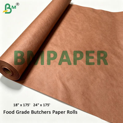 Rollos de papel kraft para carnicero de 18" aptos para alimentos, color rosa, 60 g/m² x 18" de ancho x 175 pies de largo