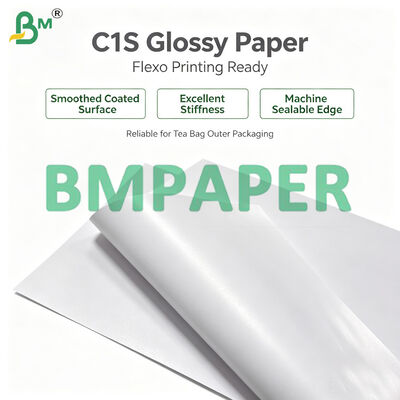 C1S 80gm Papel revestido brillante de un lado para bolsas de té Bolsas exteriores